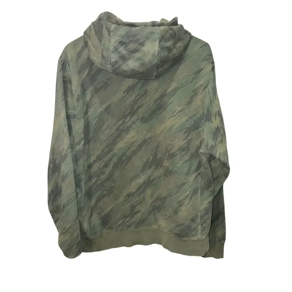 Nike Green Drawstring Large Camouflage Hoodie Size M